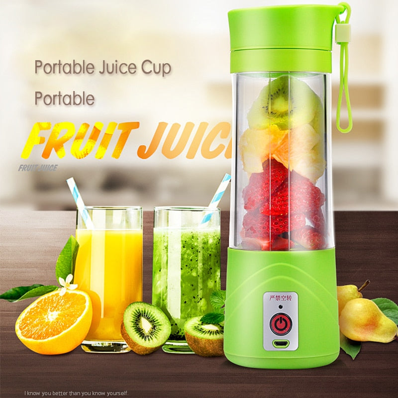 USB Juicer Cup, Fruit Mixing Machine, Portable Personal Size Eletric Rechargeable Mixer, Blender, Water Bottle 380ml with USB