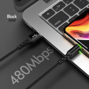 ROCK LED lighting Charger Cable For iPhone 11 Pro Max X XR XS 8 7 6 6s 5 5s iPad Fast Charging Cable Mobile Phone Data Wire Cord