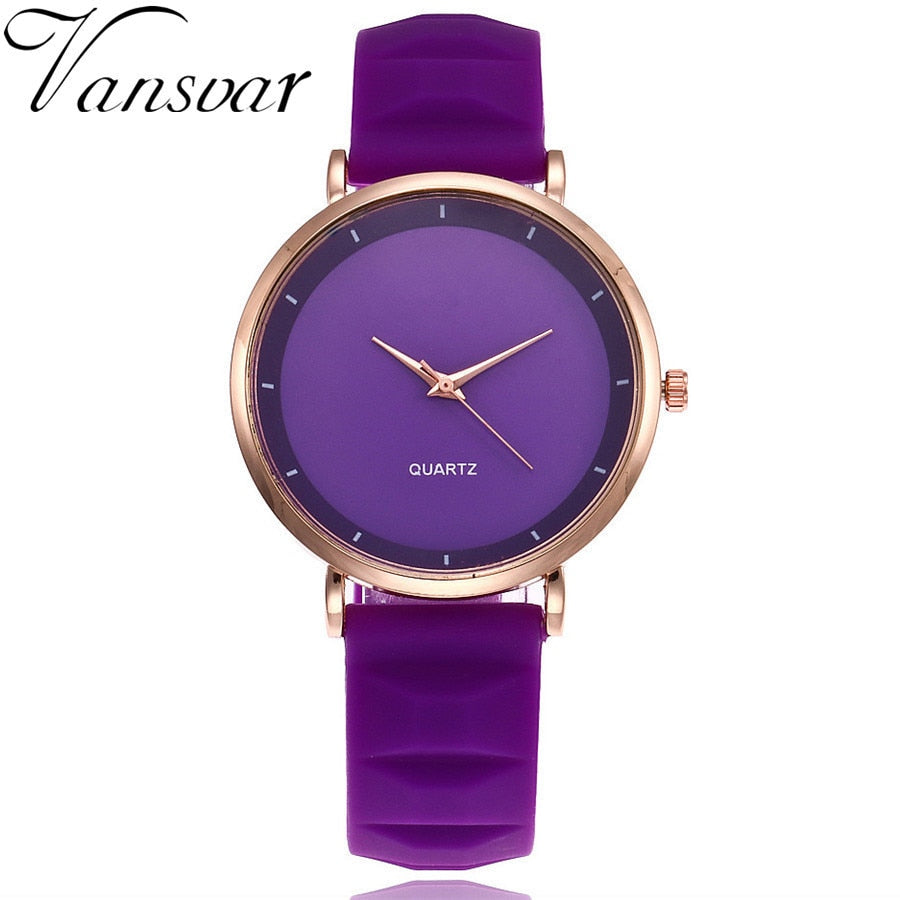 Vansvar Fashion Jelly Silicone Women Watches Luxury Brand Casual Ladies Quartz Clock Wristwatches Clock Montre Femme