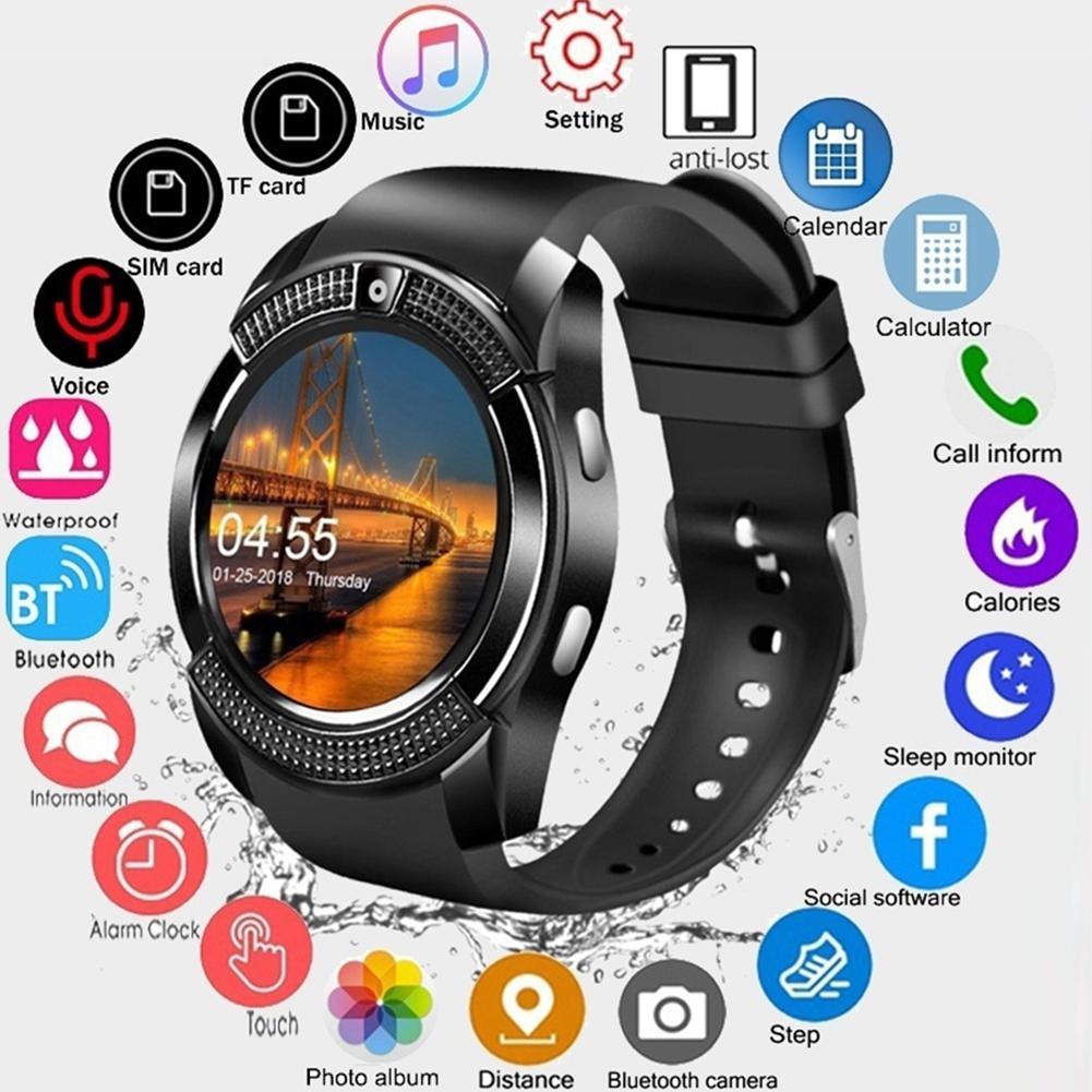 Smartwatch Touch Screen Wrist Watch with Camera/SIM Card Slot Waterproof Smart Watch Bluetooth Movement SmartWatch Bluetooth