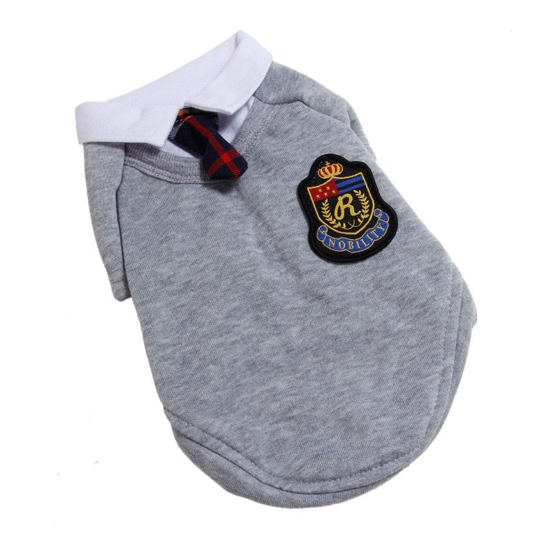 Pet dog couple clothes uniform Small Medium Dogs Costume Chihuahua Puppy Pet Shirt Clothes Cute Campus style XS-XL
