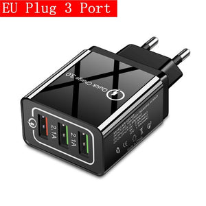 Lovebay 48W Quick Charger 3.0 USB Charger For iphone Samsung  Tablet EU US Plug Wall Mobile Phone Charger Adapter Fast Charging