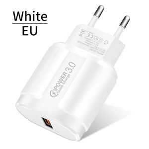 USLION Quick Charge QC 3.0 USB US EU Charger Universal Mobile Phone Charger Wall Fast Charging Adapter For iPhone Samsung Xiaomi