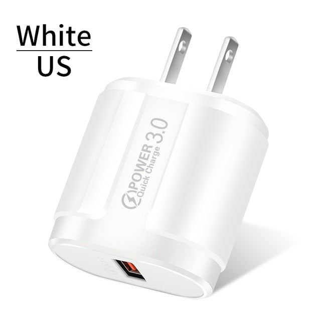 USLION Quick Charge QC 3.0 USB US EU Charger Universal Mobile Phone Charger Wall Fast Charging Adapter For iPhone Samsung Xiaomi