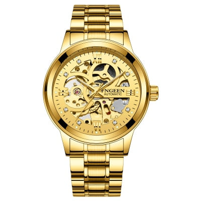 FNGEEN Top Brand Luxury Sport Mechanical Watch Luxury Golden Watch Mens Watches  Montre Homme Clock Men Automatic Skeleton Watch