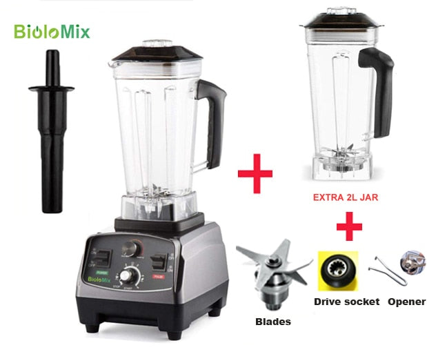 3HP 2200W Heavy Duty Commercial Grade Automatic Timer Blender Mixer Juicer Fruit Food Processor Ice Smoothies BPA Free 2L Jar