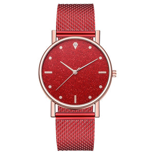 Cusual Ladies Watch Romantic Starry Sky Dial Women's Quartz Wristwatch Fashion Mesh Watch Gift Clock Droshipping Reloj Mujer@50