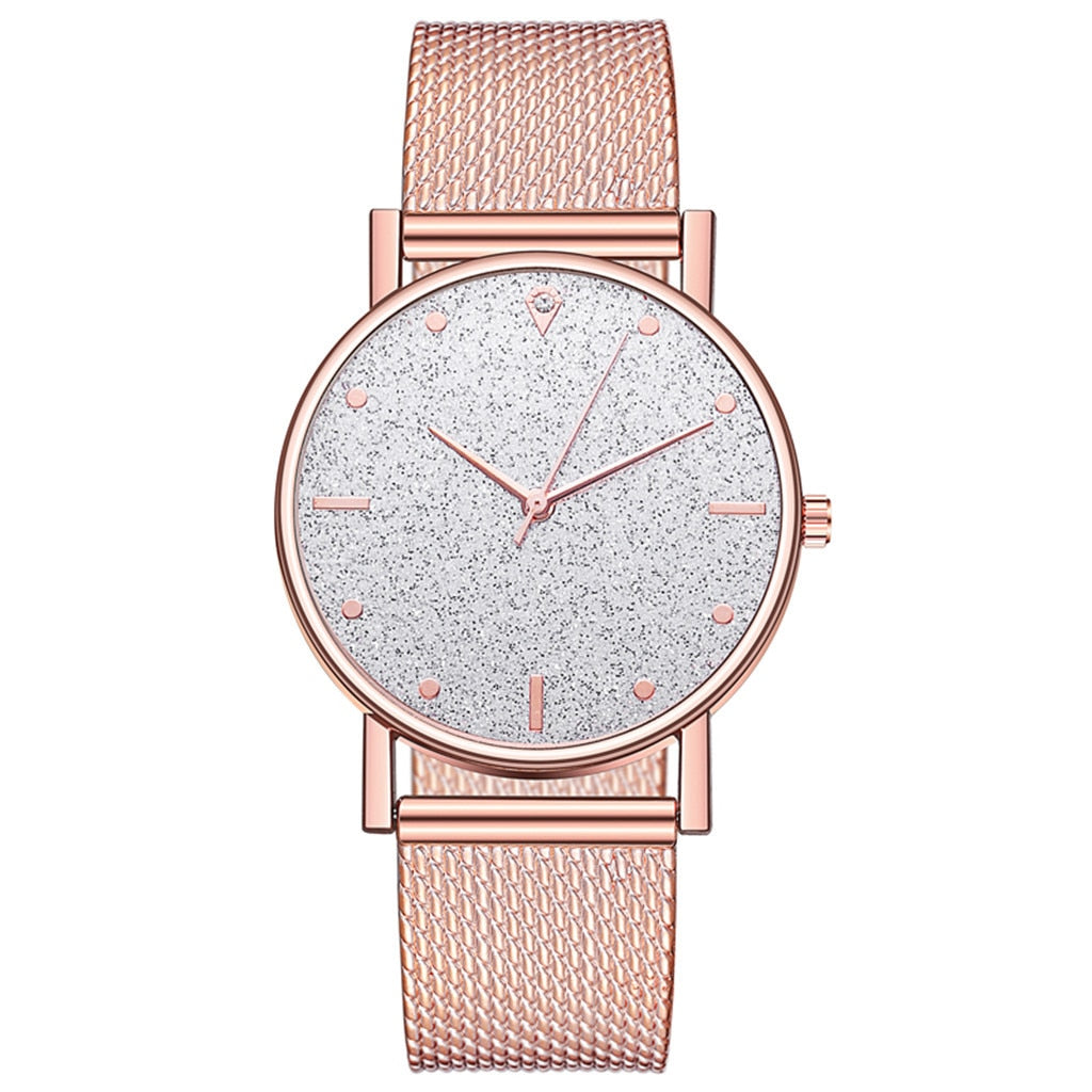 Cusual Ladies Watch Romantic Starry Sky Dial Women's Quartz Wristwatch Fashion Mesh Watch Gift Clock Droshipping Reloj Mujer@50
