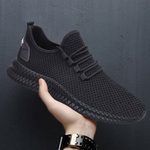 Men Sneakers Black Mesh Breathable Running Sport Shoes Male Lace Up Non-slip Men Low Athletic Sneakers Casual Men Shoes