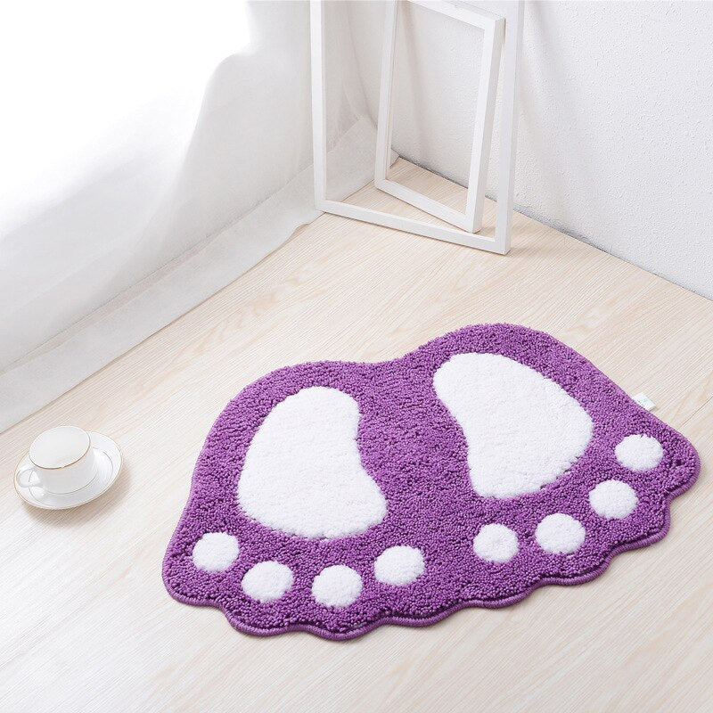 Foot-shaped Floor Mats Door Mat Carpet Bathroom Non-slip Pad Blancket Toilet Rug