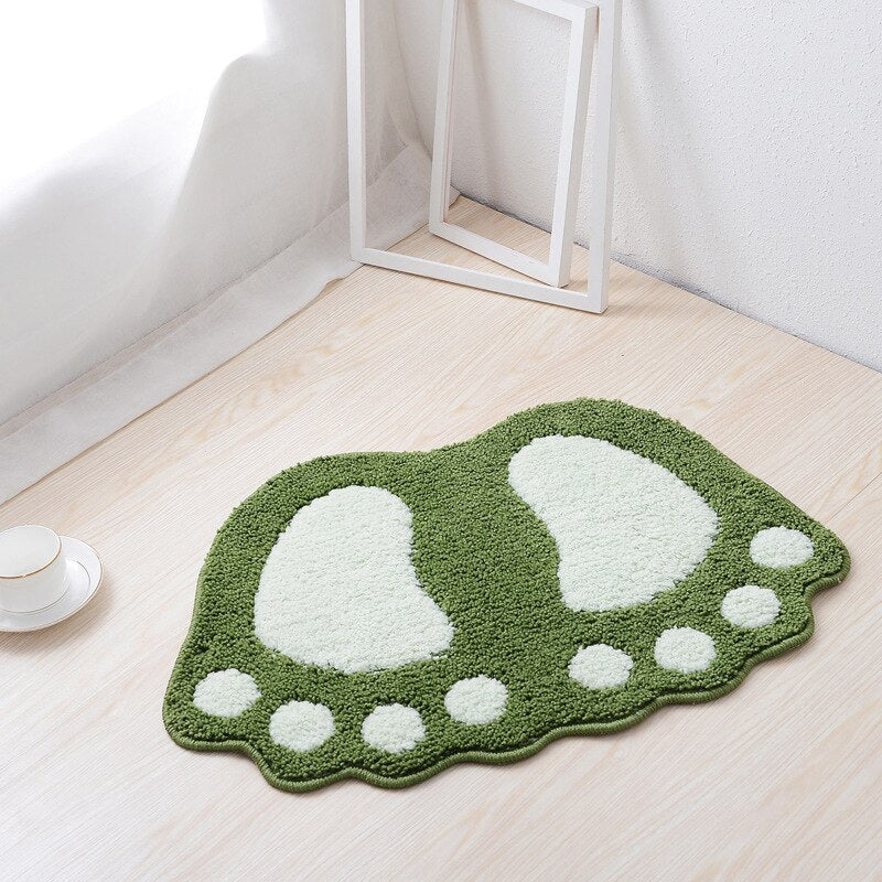 Foot-shaped Floor Mats Door Mat Carpet Bathroom Non-slip Pad Blancket Toilet Rug