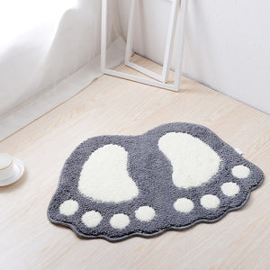 Foot-shaped Floor Mats Door Mat Carpet Bathroom Non-slip Pad Blancket Toilet Rug