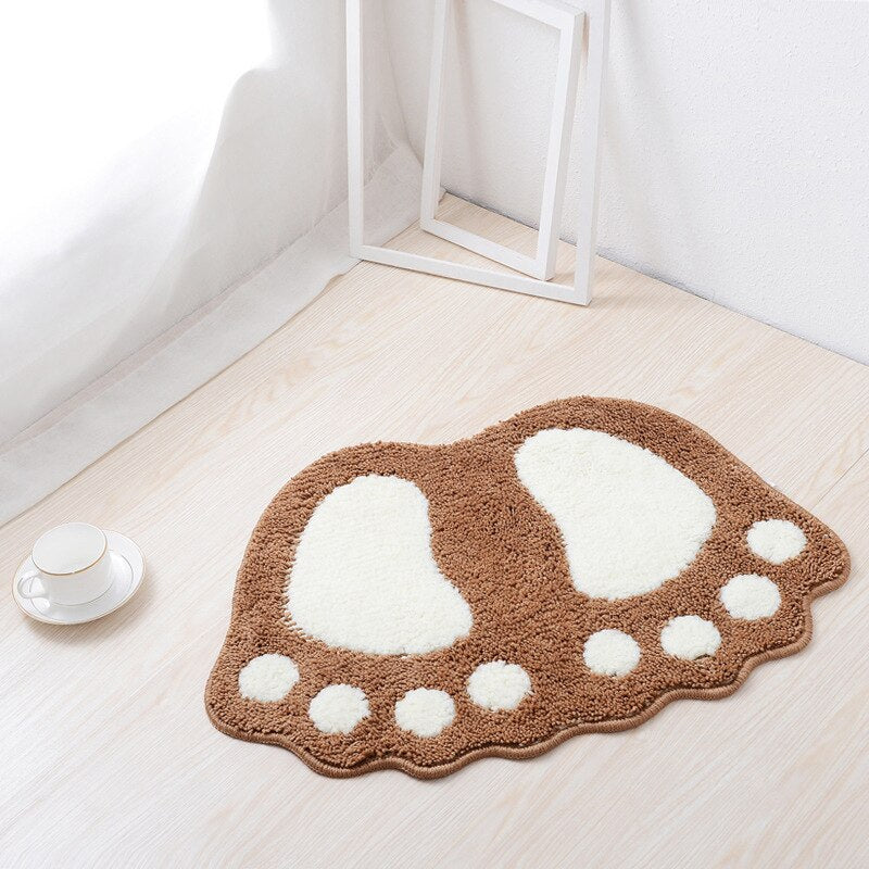 Foot-shaped Floor Mats Door Mat Carpet Bathroom Non-slip Pad Blancket Toilet Rug