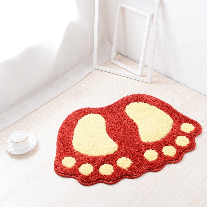 Foot-shaped Floor Mats Door Mat Carpet Bathroom Non-slip Pad Blancket Toilet Rug