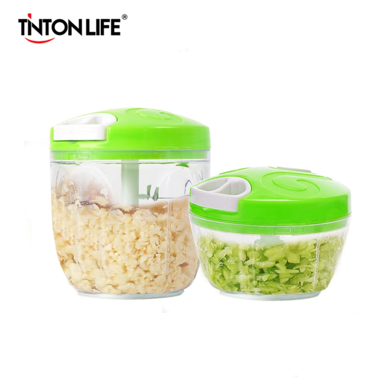 TINTON LIFE Manual Food Processor Chopper Blender Slicer Safe Durable Kitchen Household